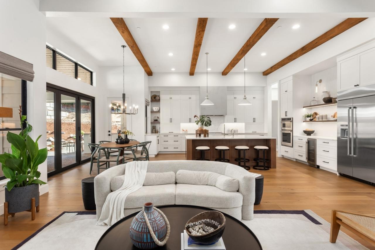 Open Kitchen Design With Living Room